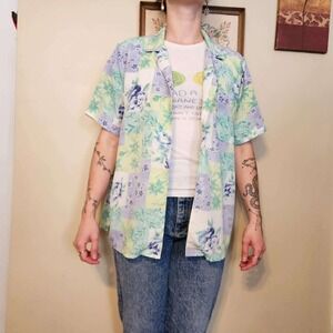 Vintage 1990s Alfred Dunner Floral Button-up Shirt